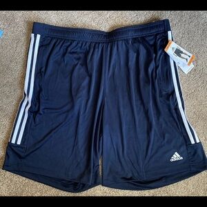 NWT Men’s Adidas Aeroready Navy Running Athletic Short Size XXL Zip Pockets